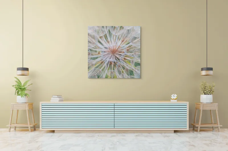Tablou Canvas, "Cercul delicat al naturii efemere", Floare, Gingașă, Eterică, Fragilă, Delicată, Aerisită, Efemeră, Natură, Minunată, Plutitoare, 100 x 100 cm – poza 5