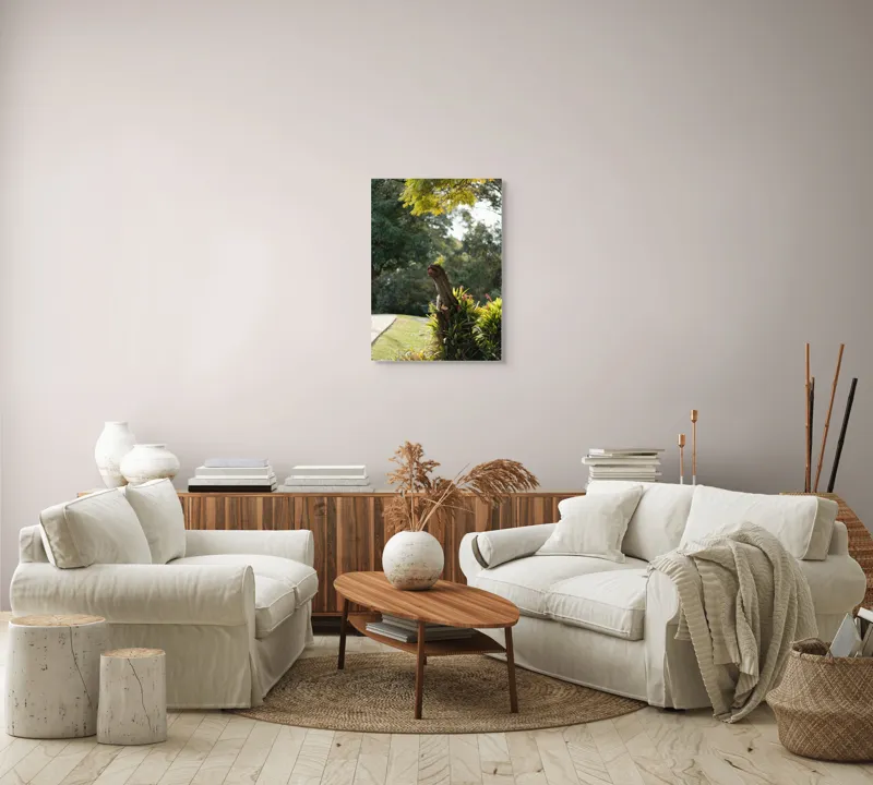 Tablou Canvas, "Magia naturii în grădina de vară", Arbore, Frunziș, Trunchi, Natural, Verde, Cărare, Grădină, Vegetație, Cer, Luminozitate, 50 x 70 cm – poza 4