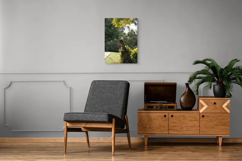 Tablou Canvas, "Magia naturii în grădina de vară", Arbore, Frunziș, Trunchi, Natural, Verde, Cărare, Grădină, Vegetație, Cer, Luminozitate, 50 x 70 cm – poza 8