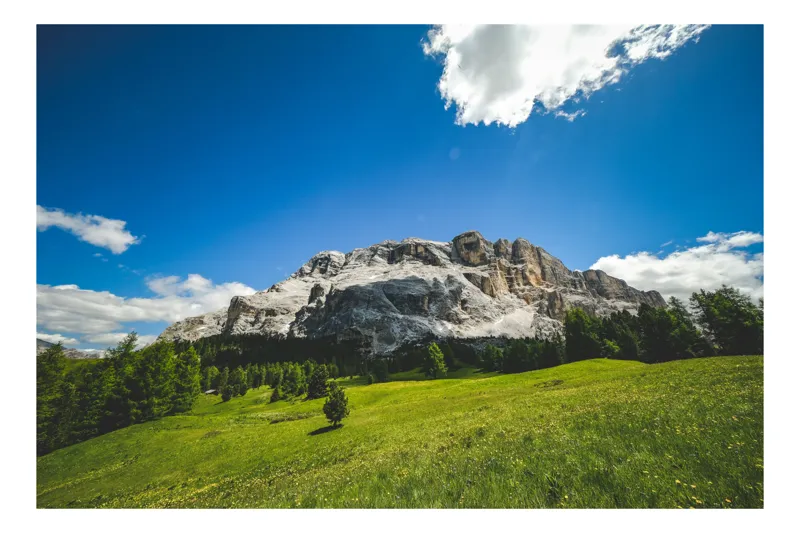 Tablou Canvas Peisaj Natură Munte Cer Verde Albastru Tranquilitate, 150 x 100 cm