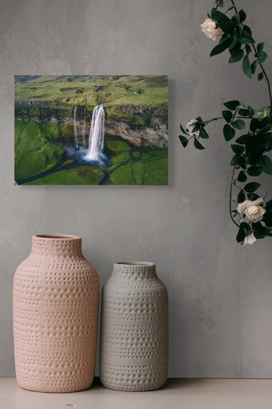 Tablou Canvas Cascadă în inima munților verzi Peisaj Natură Serenitate, 54 x 39 cm – poza 8