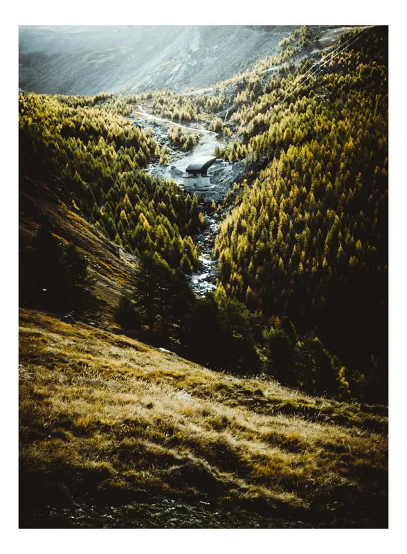 Tablou Canvas Peisaj Munți Pădure Toamnă Natură Răsărit, 70 x 100 cm
