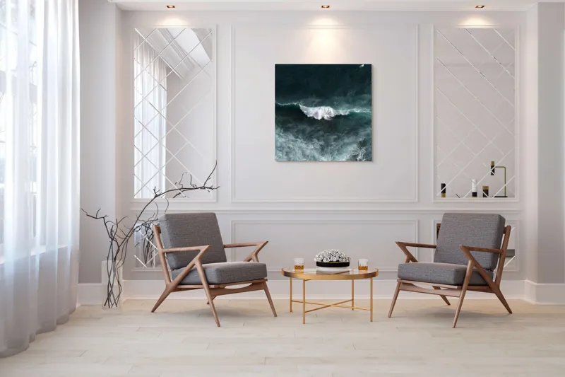 Tablou Canvas Ocean Infinit, Valuri și Energie Natură, 100 x 100 cm – poza 7
