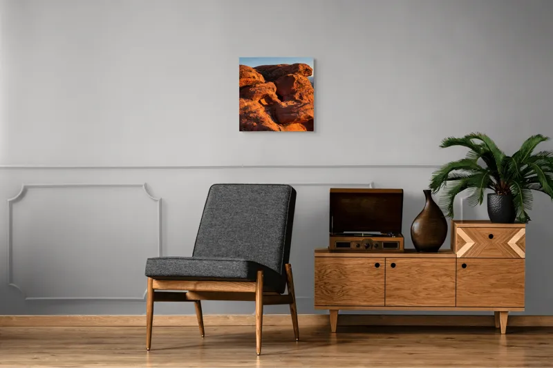 Tablou Canvas, "Rock Formation at Sunset", Pietre, Roci, Apus, Peisaj, Natura, Desert, Texturi, Umareni, Umbre, Formatiuni, Soare, Lumina, 50 x 50 cm – poza 6
