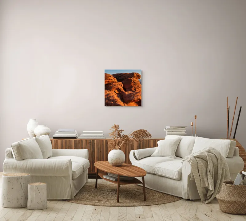 Tablou Canvas, "Rock Formation at Sunset", Pietre, Roci, Apus, Peisaj, Natura, Desert, Texturi, Umareni, Umbre, Formatiuni, Soare, Lumina, 50 x 50 cm – poza 7