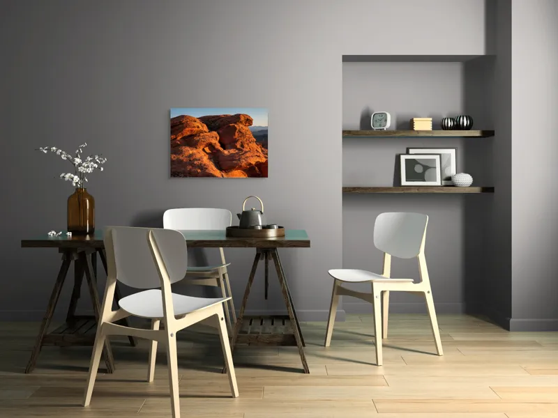 Tablou Canvas, "Rock Formation at Sunset", Pietre, Roci, Apus, Peisaj, Natura, Desert, Texturi, Umareni, Umbre, Formatiuni, Soare, Lumina, 70 x 50 cm – poza 5