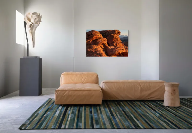 Tablou Canvas, "Rock Formation at Sunset", Pietre, Roci, Apus, Peisaj, Natura, Desert, Texturi, Umareni, Umbre, Formatiuni, Soare, Lumina, 90 x 50 cm – poza 8