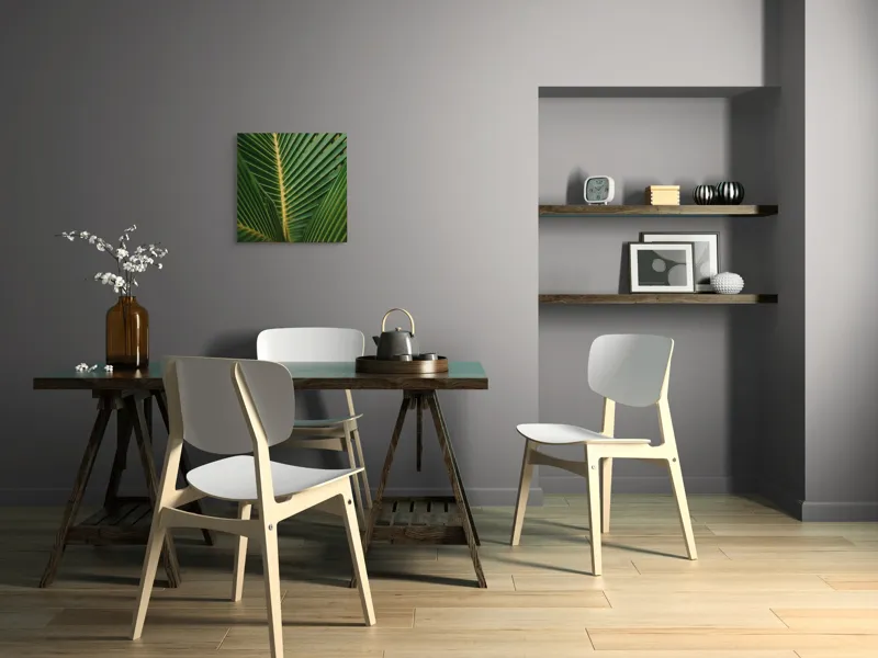 Tablou Canvas, "Simfonia frunzelor de palmier verzi", Verde, Frunze, Simetrie, Textură, Natură, Ferigă, Detalii, Linie, Vascularizare, Prospețime, 50 x 50 cm – poza 8