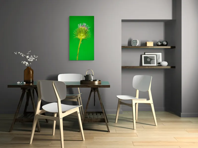 Tablou Canvas, "Florile spinoase ale naturii verzi", Spin, Verde, Florile, Teacă, Violete, Natură, Contrast, Fragilitate, Botanică, 50 x 90 cm – poza 4