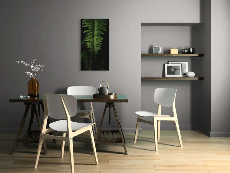 Tablou Canvas, "Frunza de ferigă în umbră verde", Frunză, Verde, Fern, Natură, Umbre, Textură, Detaliu, Frunziș, Închidere, Vegetație, 50 x 90 cm – poza 4