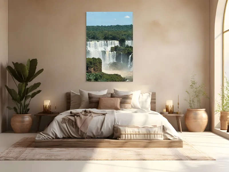 Tablou Canvas Natură Cascadă Curcubeu Multicolor, 100 x 150 cm – poza 3