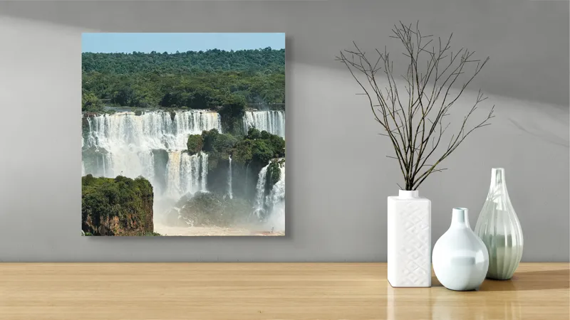 Tablou Canvas Natură Cascadă Curcubeu Multicolor, 50 x 50 cm – poza 3