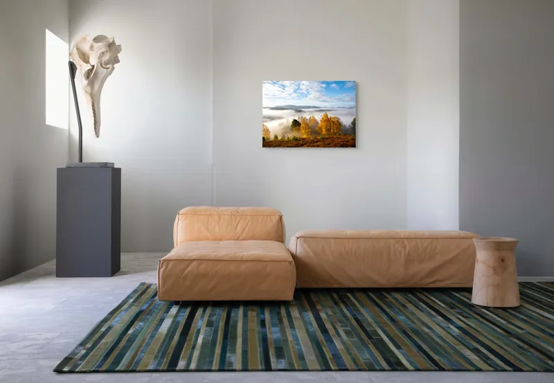 Tablou Canvas, "Toamna învăluind munții în ceață", Frumusețe, Natură, Culoare, Toamnă, Munte, Cer, Nor, Pădure, Peisaj, Lumină, 70 x 50 cm – poza 8
