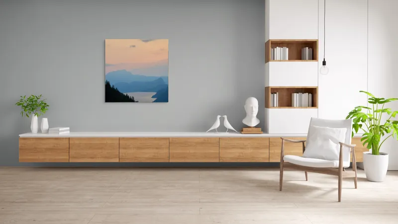 Tablou Canvas, "Apus pe lacul de munte liniștit", Nor, Apus, Siluetă, Lac, Munți, Pădure, Cer, Peisaj, Liniște, Natură, 100 x 100 cm – poza 8
