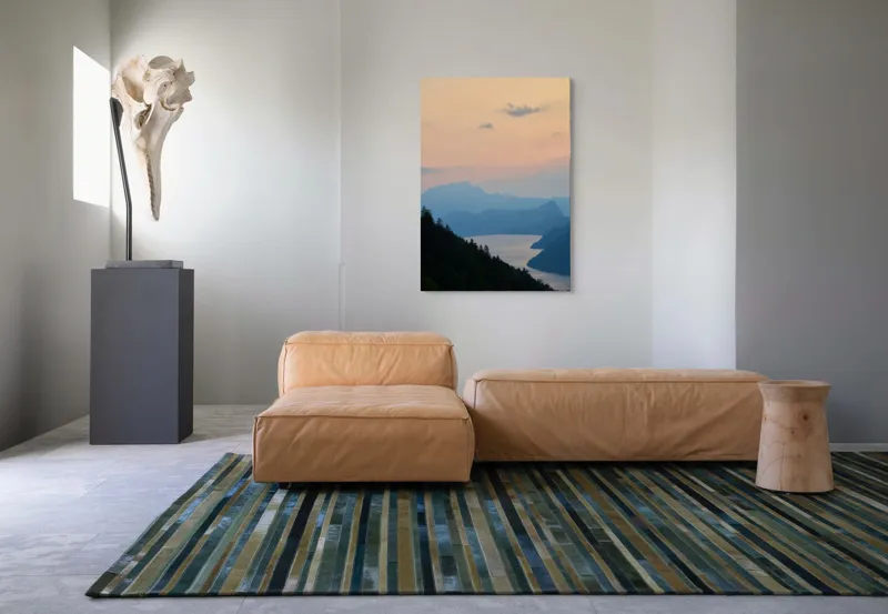 Tablou Canvas, "Apus pe lacul de munte liniștit", Nor, Apus, Siluetă, Lac, Munți, Pădure, Cer, Peisaj, Liniște, Natură, 70 x 100 cm – poza 7