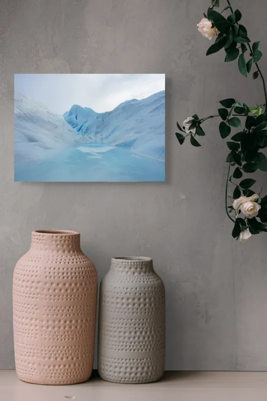 Tablou Canvas, "Povestea gheții albastre fără sfârșit", Gheață, Albastru, Munte, Lumină, Apă, Răceală, Natură, 54 x 39 cm – poza 8