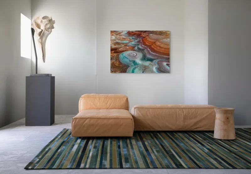 Tablou Canvas, "Picturi naturale în culori deșertice", Straturi, Culoare, Natură, Peisaj, Mineral, Forme, Texturi, Erosionare, Spectaculos, Contrast., 100 x 70 cm – poza 7