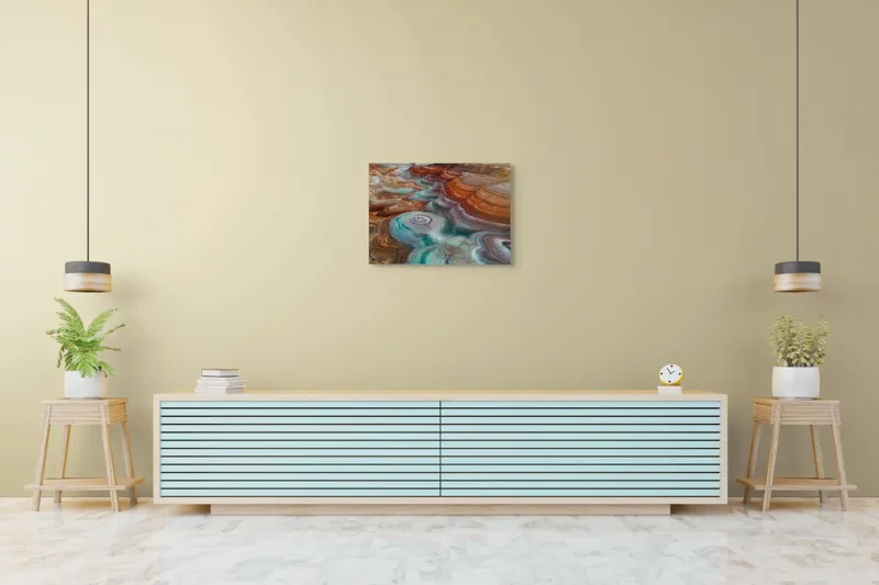 Tablou Canvas, "Picturi naturale în culori deșertice", Straturi, Culoare, Natură, Peisaj, Mineral, Forme, Texturi, Erosionare, Spectaculos, Contrast., 70 x 50 cm – poza 7