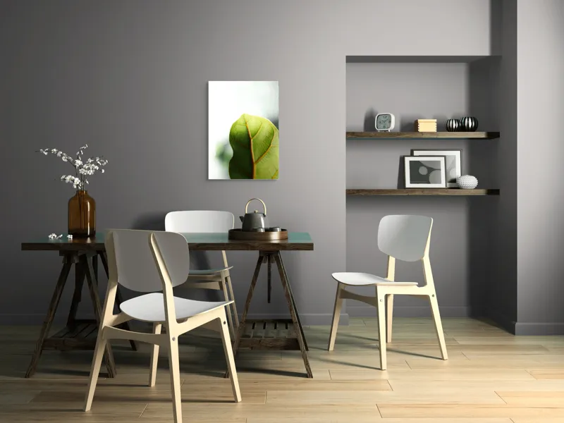 Tablou Canvas, "Textura subtilă a frunzei verzi", Frumusețe, Natură, Detaliu, Verde, Textură, Lumină, Prospețime, 50 x 70 cm – poza 5