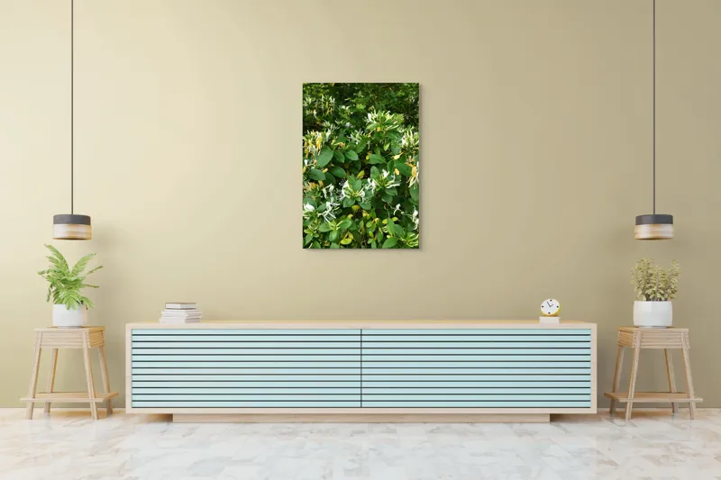 Tablou Canvas, "Floarea parfumată a verii verzi", Flori, Frunziș, Verde, Alb, Galben, Natură, Luxuriant, Delicat, Aromatic, Viu, 70 x 100 cm – poza 5