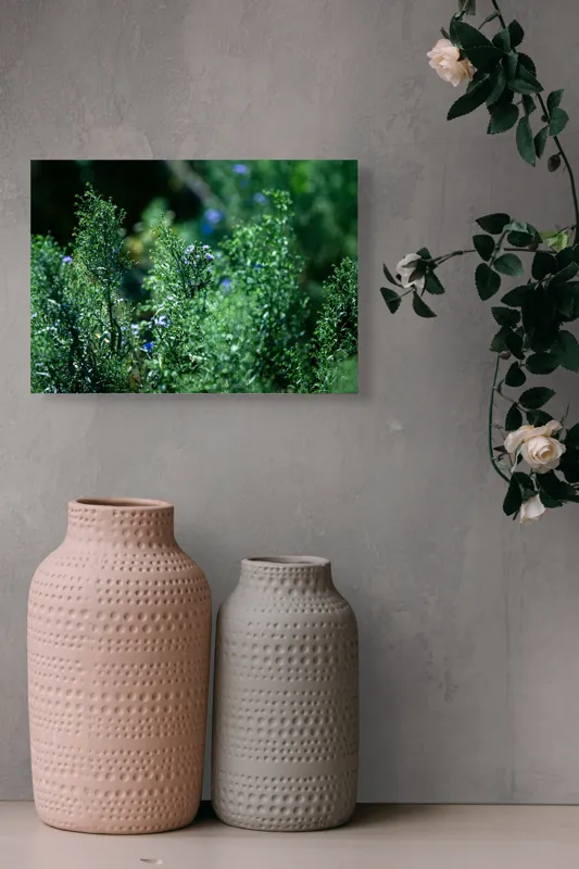 Tablou Canvas, "Dance vegetal în lumina verii", Natură, Verdeață, Flori, Lumină, Vitalitate, Prospețime, Armonie, Serenitate, 54 x 39 cm – poza 8