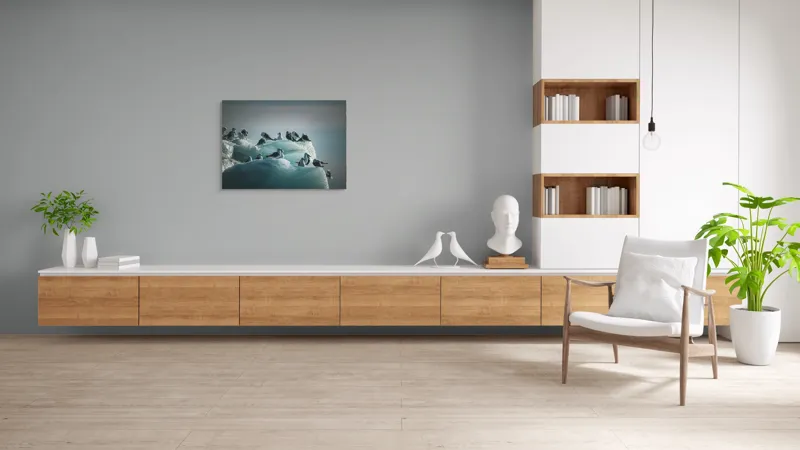 Tablou Canvas Păsări odihnindu-se pe blocurile de gheață Natură și Calm, 100 x 70 cm – poza 6
