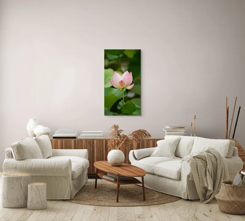 Tablou Canvas Floare Lotus Roz Natură Delicată Grațioasă, 50 x 90 cm – poza 7