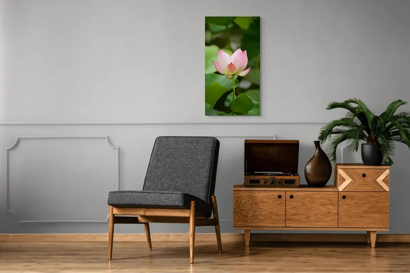 Tablou Canvas Floare Lotus Roz Natură Delicată Grațioasă, 50 x 90 cm – poza 8