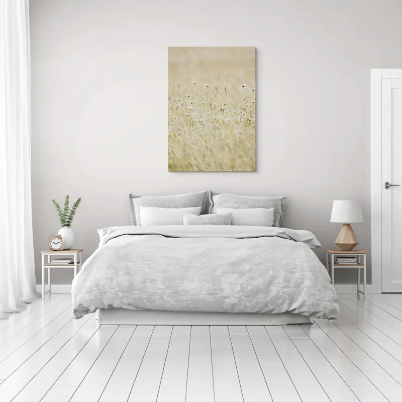 Tablou Canvas Câmpie Flori Vara Peisaj Relaxare Natură, 70 x 100 cm – poza 3