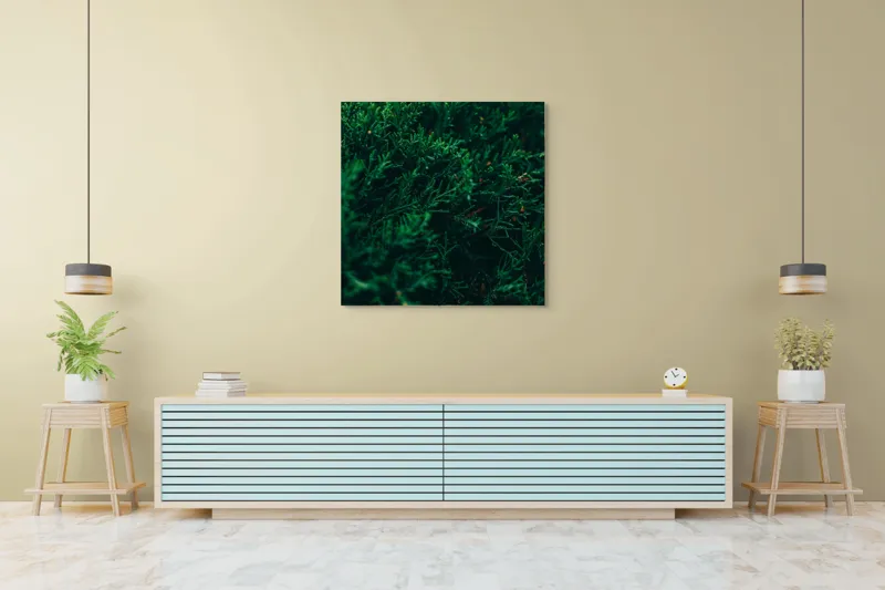 Tablou Canvas, "Verdele naturii în prim-plan misterios", 100 x 100 cm – poza 5