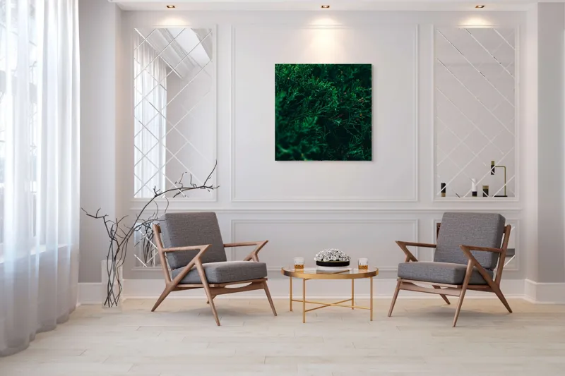 Tablou Canvas, "Verdele naturii în prim-plan misterios", 100 x 100 cm – poza 7