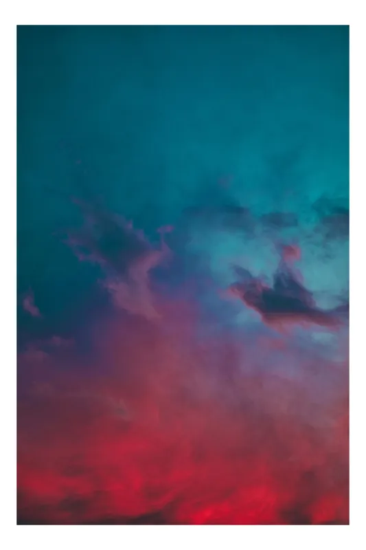 Tablou Canvas, "Cerul în culorile apusului vibrant", Nor, Cer, Roz, Albastru, Apus, Visător, Calm, Lumină, 70 x 100 cm