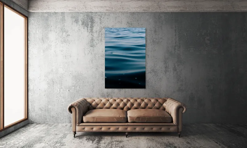 Tablou Canvas, "Valuri Mătăsoase la Apus", Ondulare, Calm, Albastru, Reflexie, Apă, Suprafață, Liniște, Natură, 100 x 150 cm – poza 6