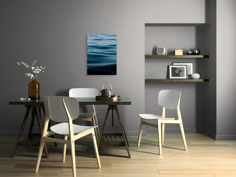 Tablou Canvas, "Valuri Mătăsoase la Apus", Ondulare, Calm, Albastru, Reflexie, Apă, Suprafață, Liniște, Natură, 50 x 70 cm – poza 5