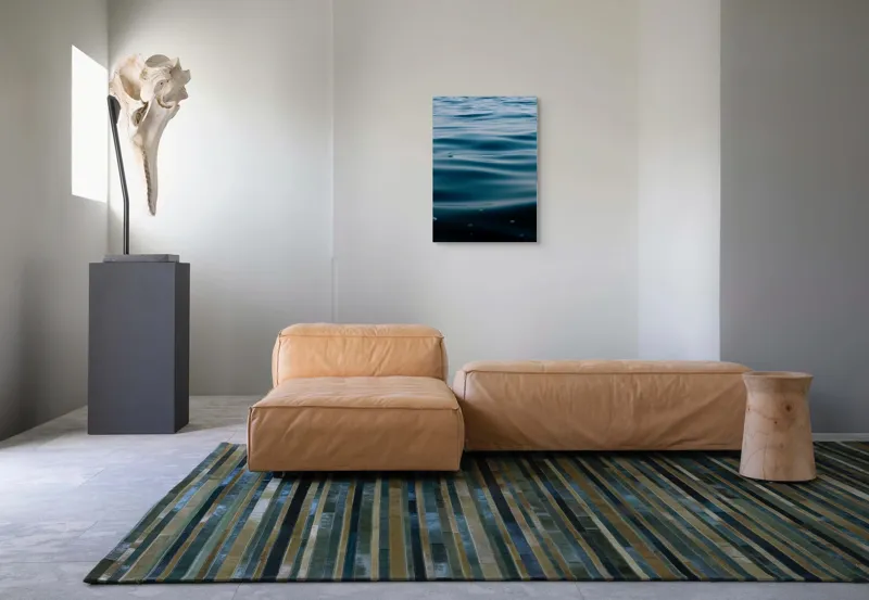 Tablou Canvas, "Valuri Mătăsoase la Apus", Ondulare, Calm, Albastru, Reflexie, Apă, Suprafață, Liniște, Natură, 50 x 70 cm – poza 7