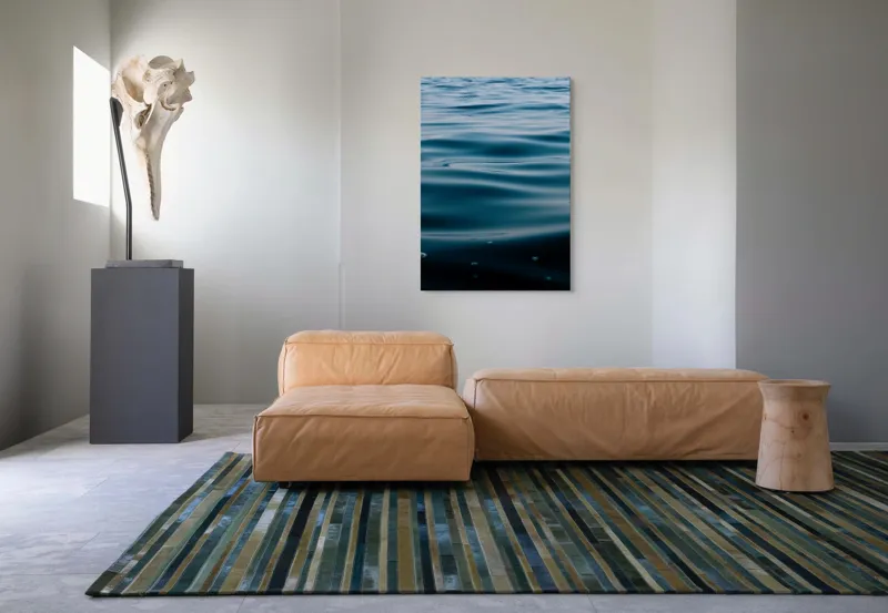 Tablou Canvas, "Valuri Mătăsoase la Apus", Ondulare, Calm, Albastru, Reflexie, Apă, Suprafață, Liniște, Natură, 70 x 100 cm – poza 7