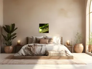 Tablou Canvas, "Șopârla verde pe trunchiul copacului", 50 x 50 cm – poza 5