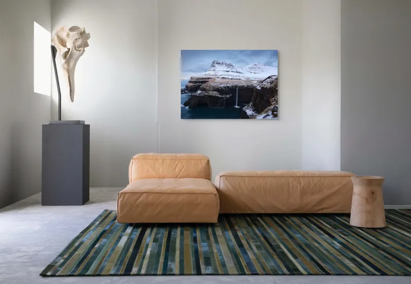 Tablou Canvas, "Cascada în peisajul înghețat de munte", 100 x 70 cm – poza 7