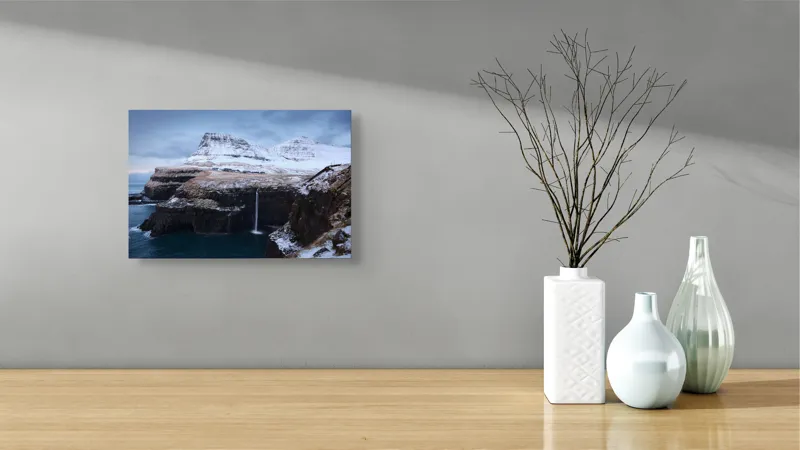 Tablou Canvas, "Cascada în peisajul înghețat de munte", 39 x 26 cm – poza 8