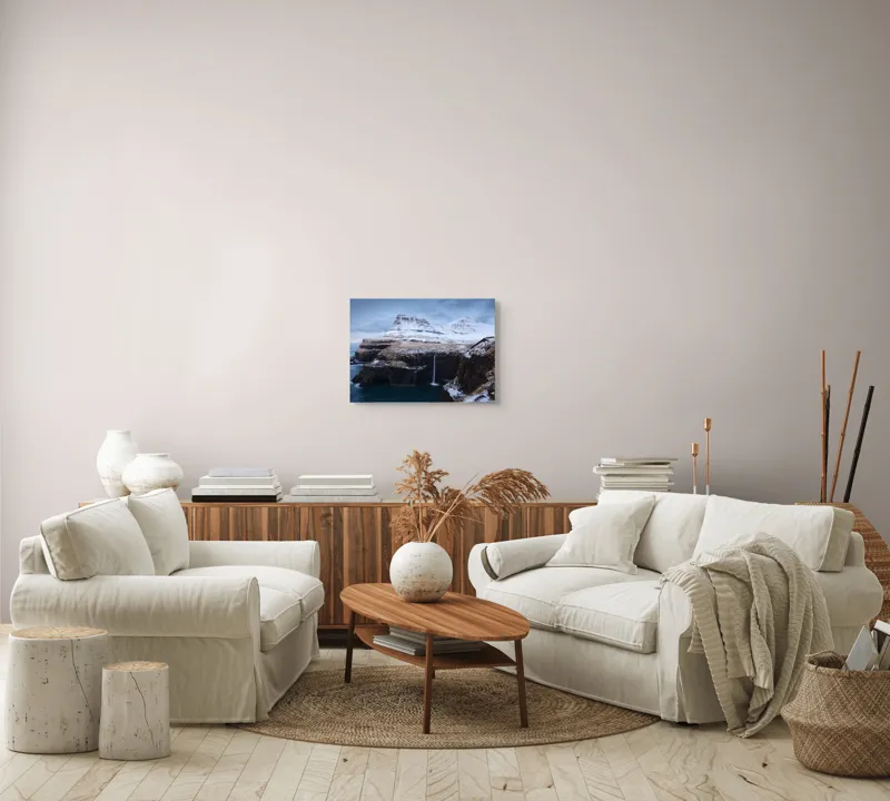 Tablou Canvas, "Cascada în peisajul înghețat de munte", 54 x 39 cm – poza 5