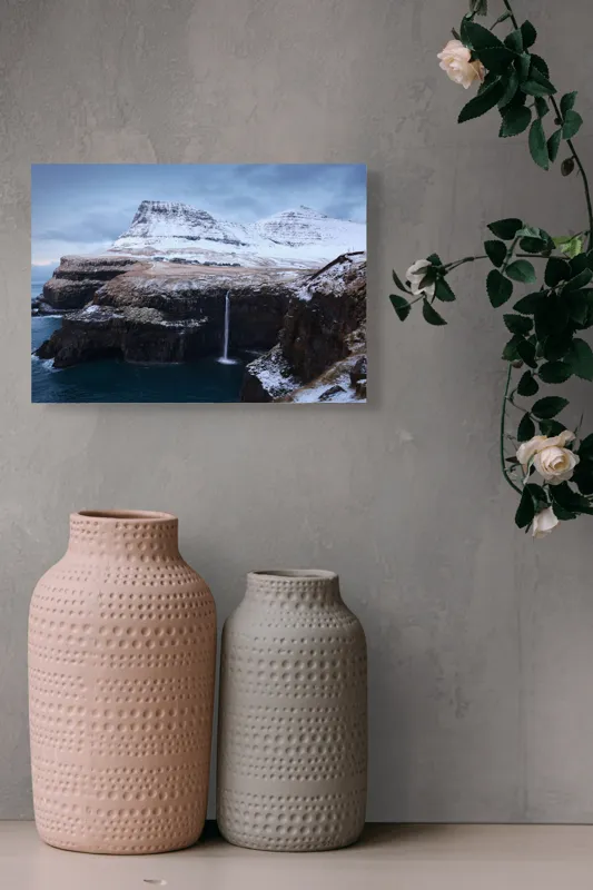 Tablou Canvas, "Cascada în peisajul înghețat de munte", 54 x 39 cm – poza 8