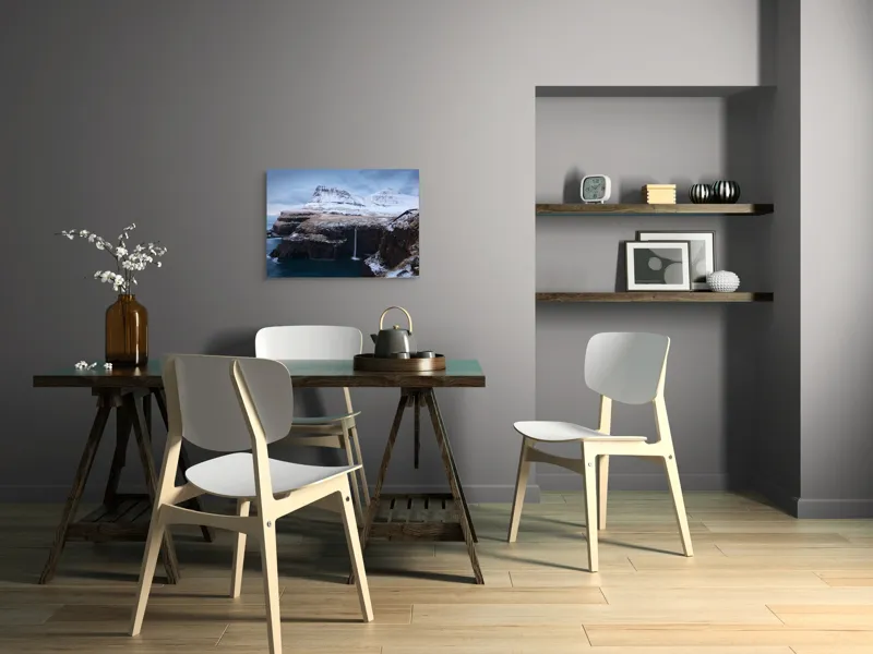 Tablou Canvas, "Cascada în peisajul înghețat de munte", 70 x 50 cm – poza 5