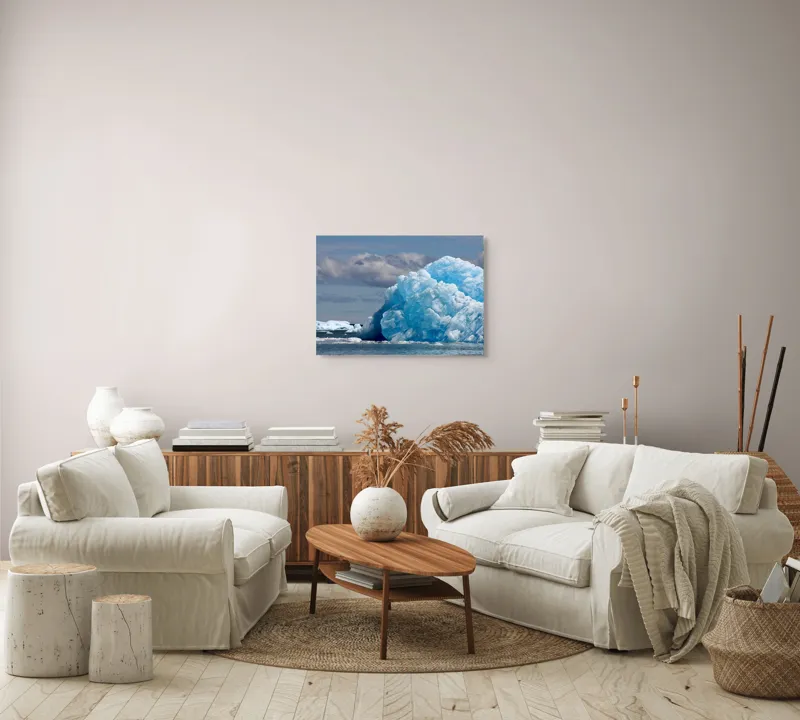 Tablou Canvas, "Misterul ghețarilor sub cerul înnorat", Nor, Apă, Ghețar, Culoare, Cer, Natură, Peisaj, 70 x 50 cm – poza 6
