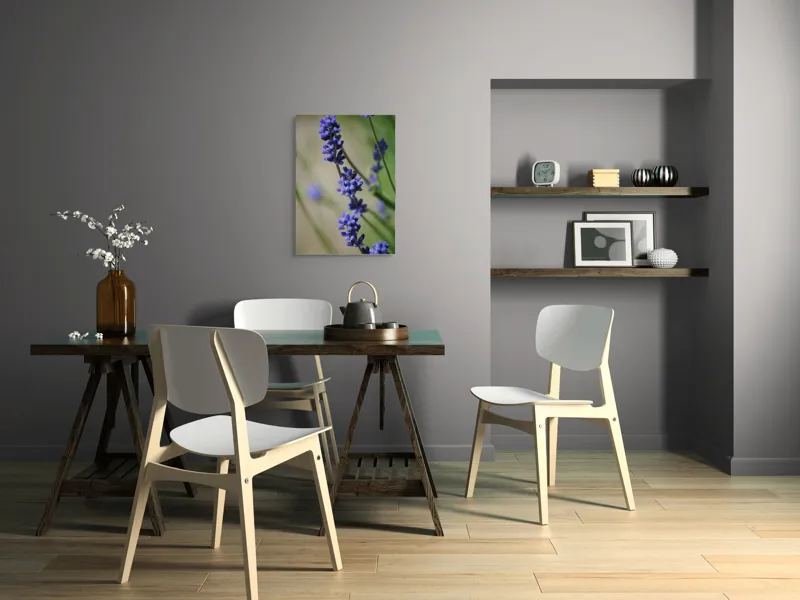 Tablou Canvas, "Flori de lavandă în soarele verii", Flori, Mov, Lavandă, Natură, Verde, Prim-plan, Delicat, Frumusețe, Aromatic, Textură, 50 x 70 cm – poza 5