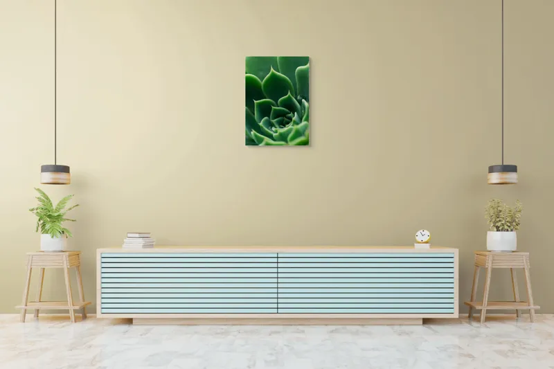 Tablou Canvas, "Frumusețea verde a naturii succulente", Verde, Succulentă, Frunze, Geometrie, Natură, Textură, Vitalitate, Simetrie, Design, 50 x 70 cm – poza 6