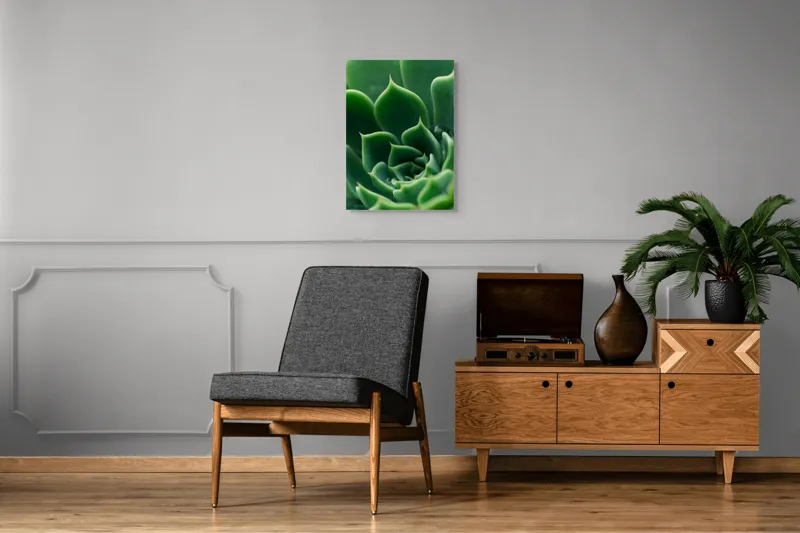 Tablou Canvas, "Frumusețea verde a naturii succulente", Verde, Succulentă, Frunze, Geometrie, Natură, Textură, Vitalitate, Simetrie, Design, 50 x 70 cm – poza 8