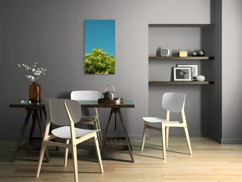 Tablou Canvas, "Înflorirea copacului sub cerul albastru", Flori, Frunze, Cer, Azuriu, Natură, Primăvară, Plante, Verdeață, 50 x 90 cm – poza 4