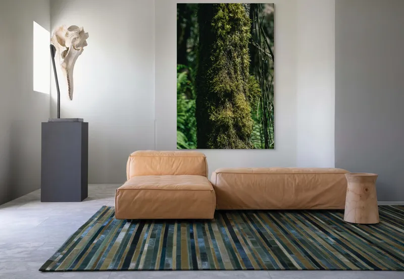 Tablou Canvas, "Trunchi acoperit de mușchi verde luxuriant", Mușchi, Trunchi, Pădure, Lumină, Umbre, Natură, Vegetație, Verde, Textură, Umiditate, 100 x 150 cm – poza 7