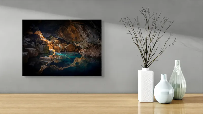 Tablou Canvas pe temă Caverna, Lumină magică și Natură, 54 x 39 cm – poza 3