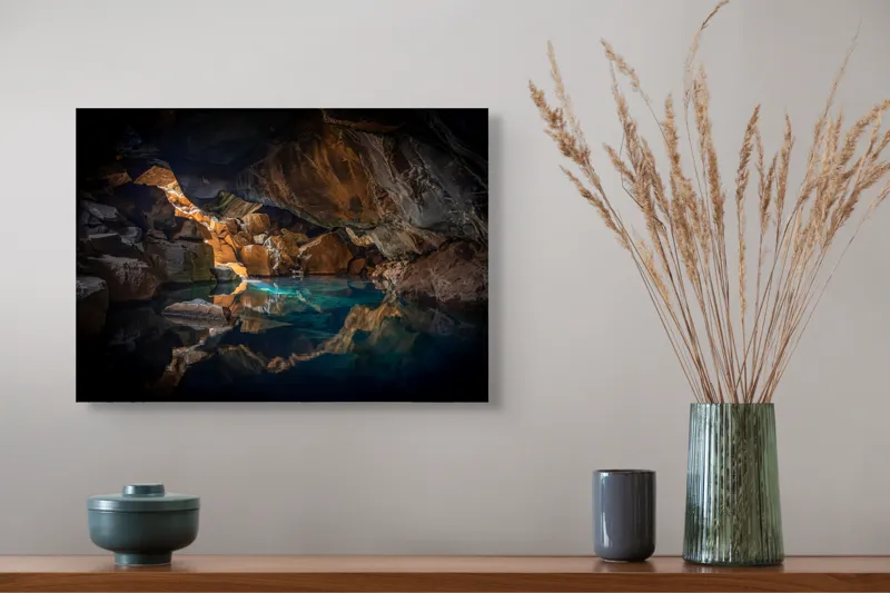 Tablou Canvas pe temă Caverna, Lumină magică și Natură, 54 x 39 cm – poza 4